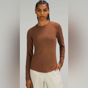 Lululemon Hold Tight Long Sleeve Shirt, Size 6, Roasted Brown